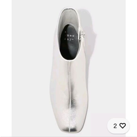 🆕👢 Pippa Chunky Heel Ankle Boots - A New Day, Silver - Sz 8.5 - Picture 3 of 5